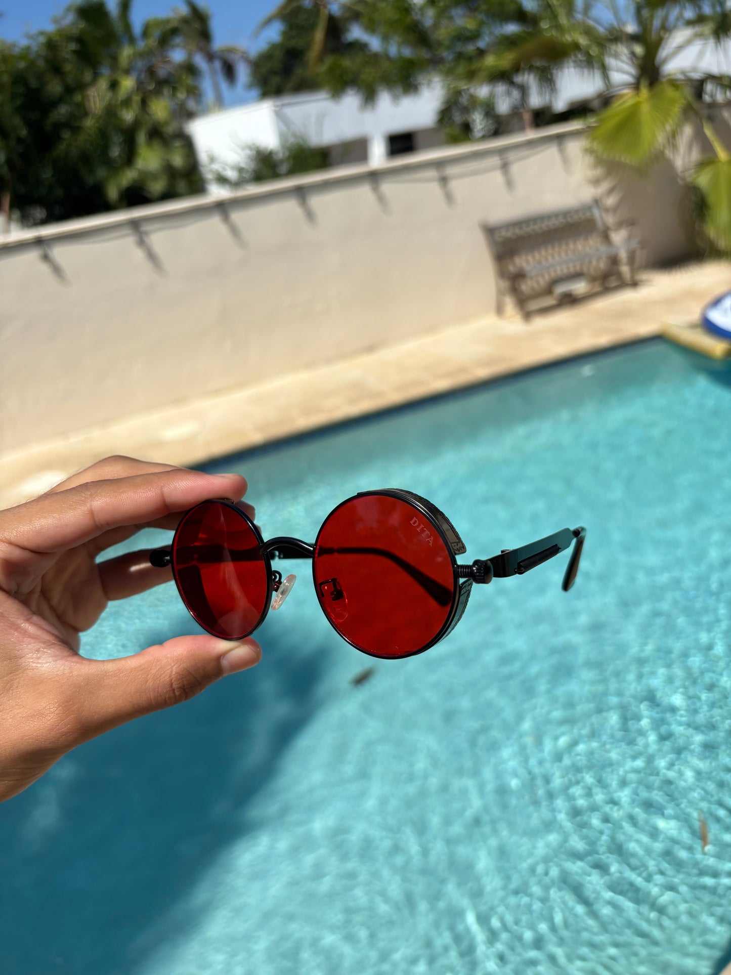 SUNGLASSES DITA CIRCLE RED