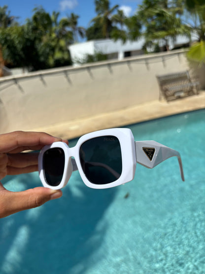 SUNGLASSES PRADA WHITE LOGO